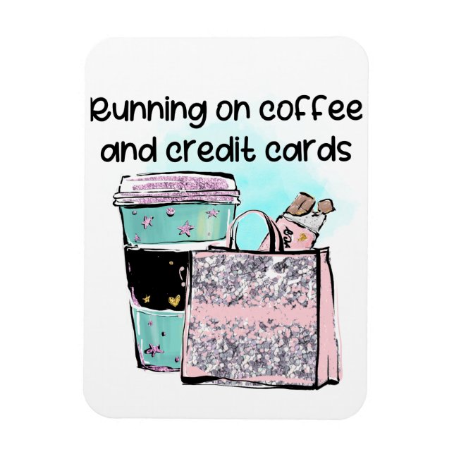Magnet Flexible Courir sur le café et les cartes de crédit (Vertical)