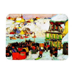 Magnet Flexible Course de chevaux en hiver par Clarence Gagnon