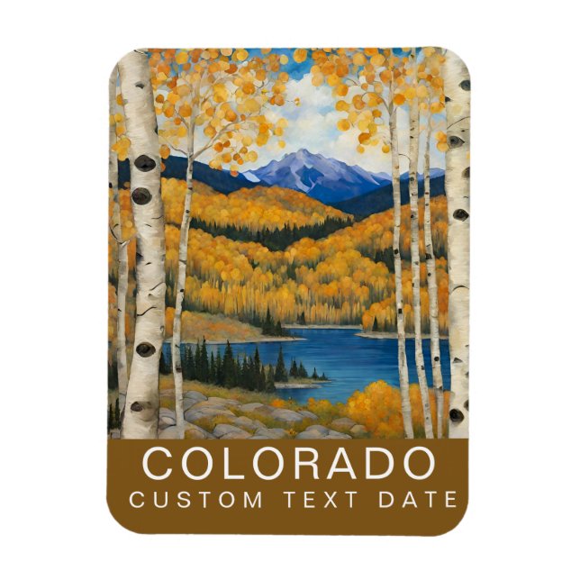 Magnet Flexible Coutume Colorado Aspens Mountains Automne (Vertical)