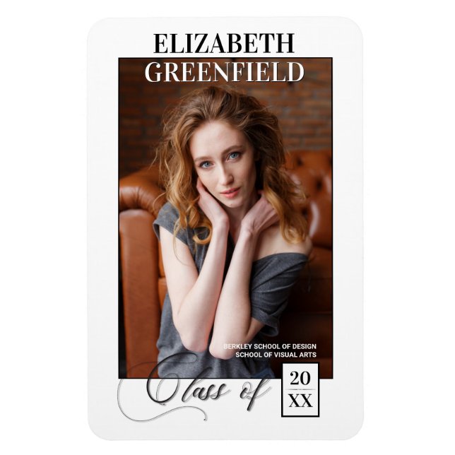 Magnet Flexible Couverture du magazine Faire-part de graduation mo (Vertical)