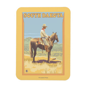 Magnet Flexible Cowboy (Vue latérale)Dakota du Sud