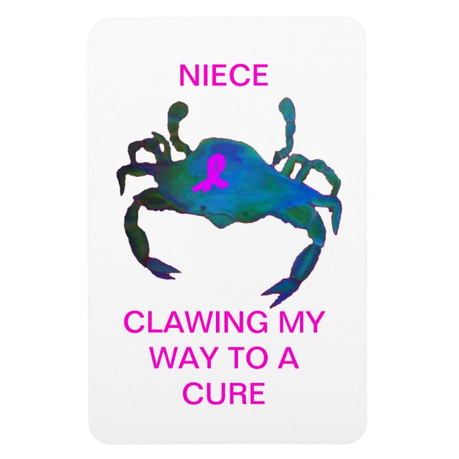 Magnet Flexible Crab Pink Ribbon Car aimant Cancer du sein (Vertical)