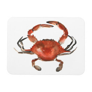 Magnet Flexible Crabe d'aquarelle - rouge