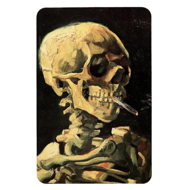 Magnet Flexible Crâne Van Gogh avec aimant à la cigarette brûlante (Vertical)