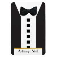 Cravate noire Tuxedo 🎩 Funny Monogram Frigo