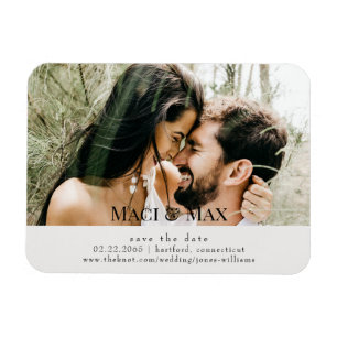 Magnet Flexible Cream Couple Photo Wedding Enregistrer la date
