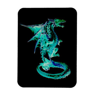 Magnet Flexible Créature Mythique Dragon Bleu de Mer Majestueux