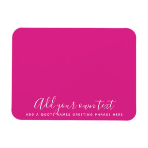Magnet Flexible Créer son propre CERISE PINK Texte personnalisé