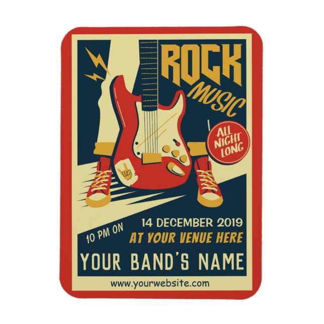 Magnet Flexible Créez votre propre aimant Retro Rock Music (Vertical)
