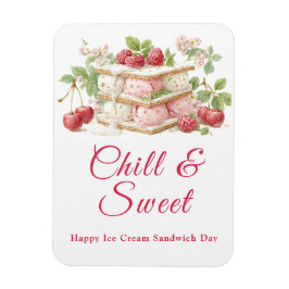 Magnet Flexible Crème glacée Sandwich Day Aquarelle Invitation
