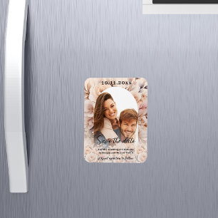 Magnet Flexible Crème pêche rose photo mariage arche Enregistrer l