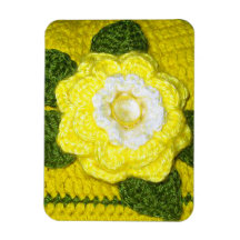 Crochet vert rose jaune vif Feuilles Imprimer sur