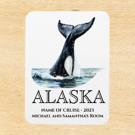 Magnet Flexible Croisière Alaska Cruise Queue d'Orca aquarelle