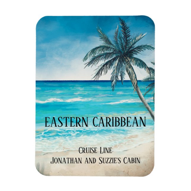 Magnet Flexible Croisière Caraïbes Bahamas Mexique Plage Porte (Vertical)