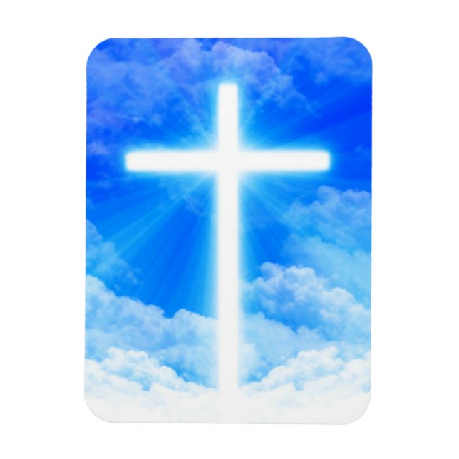 Magnet Flexible Croix de lumière Jésus-Christ chrétien personnalis (Vertical)
