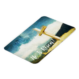Magnet Flexible Croix Peinture Art Il Est Ressuscité Pâques