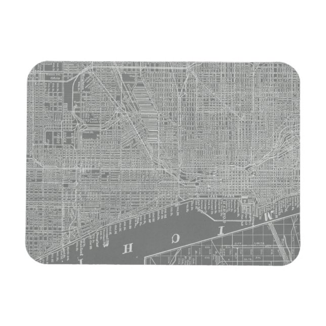 Magnet Flexible Croquis de Chicago City Map (Horizontal)