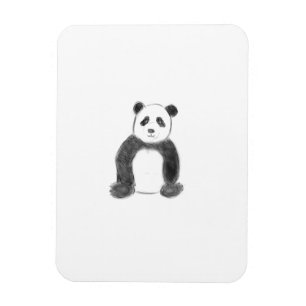 Magnet Flexible Croquis de panda en noir et blanc