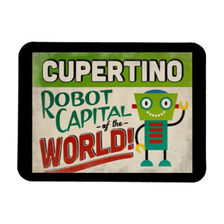 Magnet Flexible Cupertino California Robot - Funny Vintage