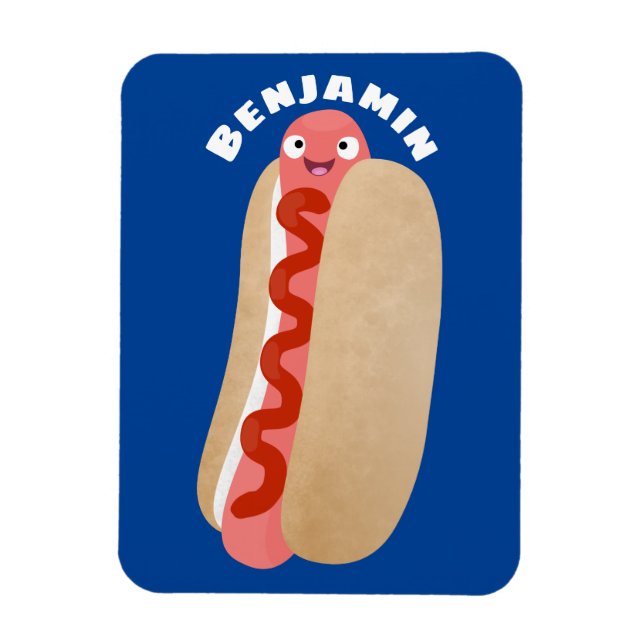 Magnet Flexible Curieux hot dog Weiner dessin animé (Vertical)