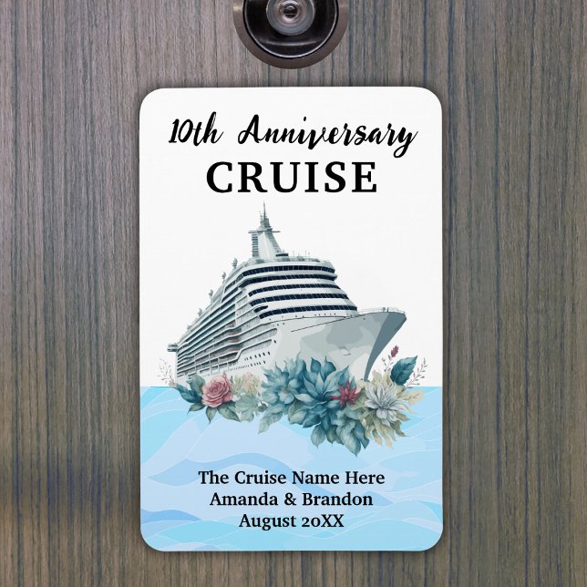 Magnet Flexible Custom 10th Anniversary Cruise Cabin Door (Custom 10th Anniversary Cruise Cabin Door Magnet
)