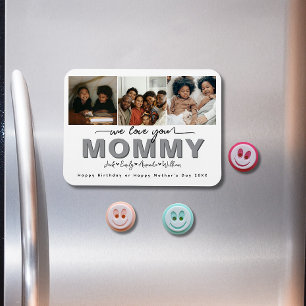 Magnet Flexible Custom Elegant Nous vous aimons Maman Collage phot