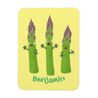 Cute asperges chantant un trio végétal dessin anim