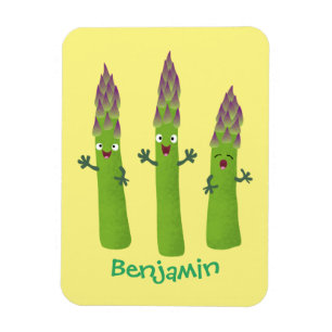 Magnet Flexible Cute asperges chantant un trio végétal dessin anim