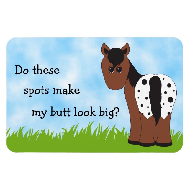 Magnet Flexible Cute Big Butt Appy Blanket Appaloosa Horse Humour (Horizontal)