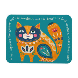 Magnet Flexible Cute chat Boho avec devis