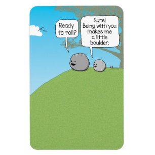 Magnet Flexible Cute et drôle Petite Boulder prêt à rouler Carré