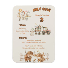 Magnet Flexible Cute Farm Theme Anniversaire Fête Garçon ou Fille