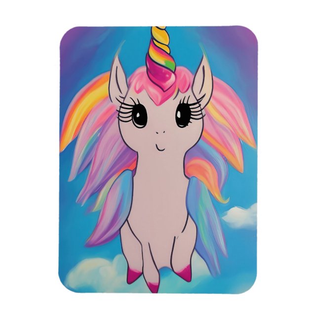 Magnet Flexible Cute Flying Unicorn Kawaii Peinture (Vertical)