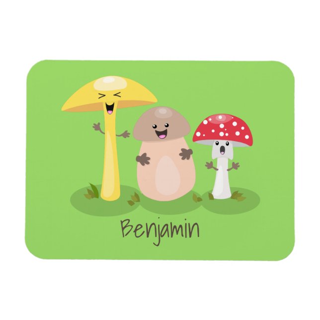 Magnet Flexible Cute kawaii champignon champignon toadstool (Horizontal)