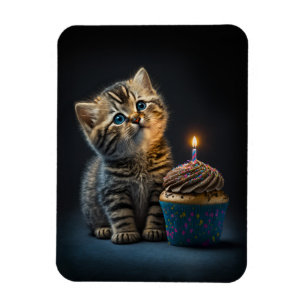 Magnet Flexible Cute Kitten Souhaitant un joyeux anniversaire