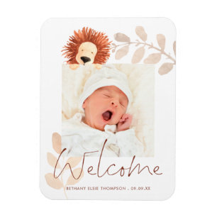 Magnet Flexible Cute Lion Baby Photo Keepsaké Faire-part de naissa