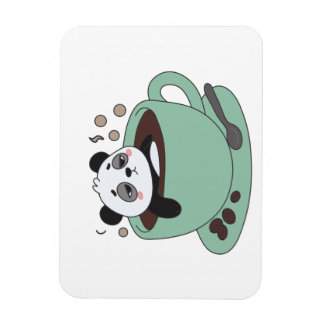 Magnet Flexible Cute Panda In Coffee Cup Coffee Lover Gift