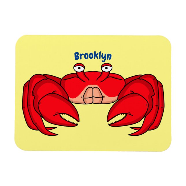Magnet Flexible Cute red crab cartoon (Horizontal)