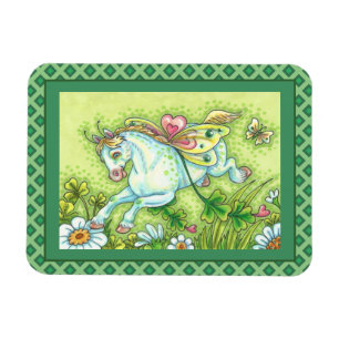 MAGNET FLEXIBLE CUTE ST. PATRICK'S DAY FLYING IRISH PONY, FAIRY