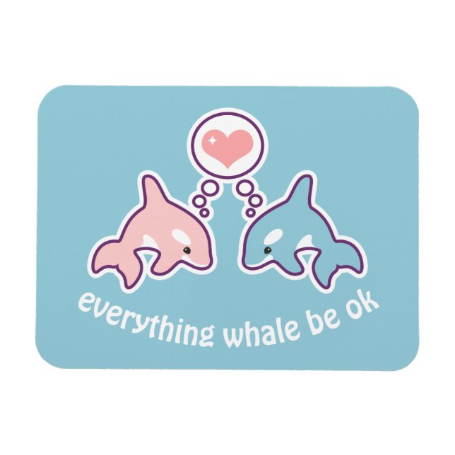 Magnet Flexible Cute Whales (Horizontal)