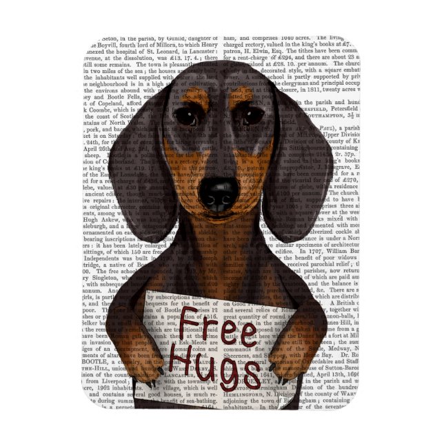 Magnet Flexible Dachshund Free Hugs (Vertical)