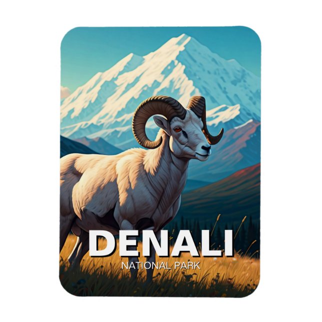Magnet Flexible Dall Sheep in Denali National Park Alaska (Vertical)