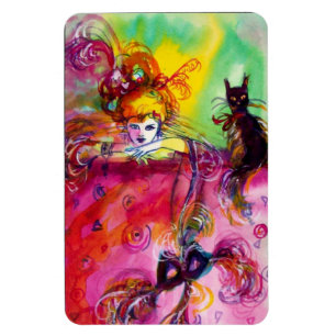 MAGNET FLEXIBLE DAME AVEC CHAT NOIR
