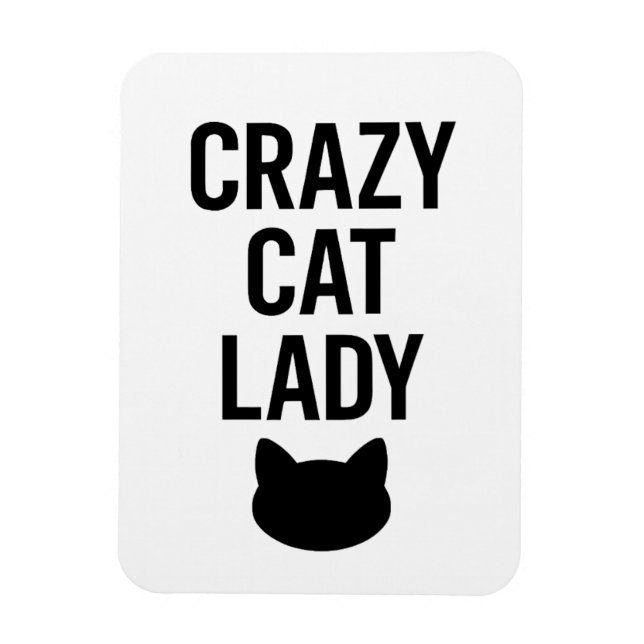 Magnet Flexible Dame de chat fou - Drôle cadeau Amoureux des chats (Vertical)