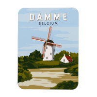 Damme Belgique Retro Travel Art Vintage