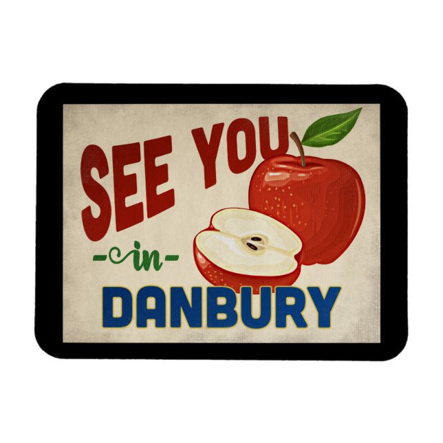 Magnet Flexible Danbury Connecticut Apple - Vintage voyage (Horizontal)