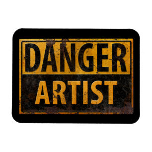 Magnet Flexible DANGER ARTISTE Signal d'avertissement en métal dés
