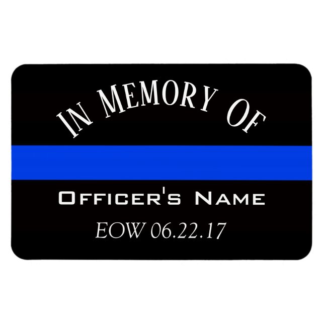 MAGNET FLEXIBLE DANS LA MÉMOIRE DE L'OFFICIER FALLEN THEU BLUE LIN (Horizontal)