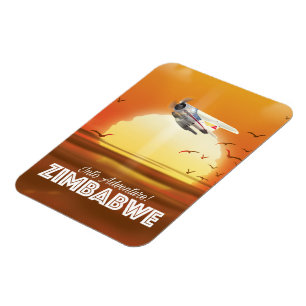 Magnet Flexible Dans l'aventure ! Zimbabwe affiche de voyage
