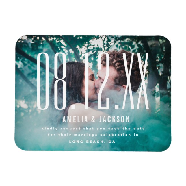 Magnet Flexible Date grande, typographie en gras, Enregistrer la d (Horizontal)